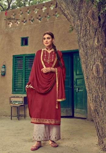 Eba Lifestyle Present  Kanika Vol-1 Jam Cotton Dress Material Self Embroidery Work On Wholesale