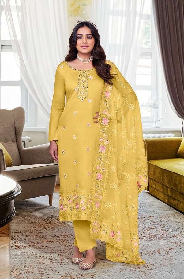 EBA Lifestyles Launch Pure Viscose Silk With Heavy Embroidery Salwar Suit With Heavy Embroidery Organza Dupatta