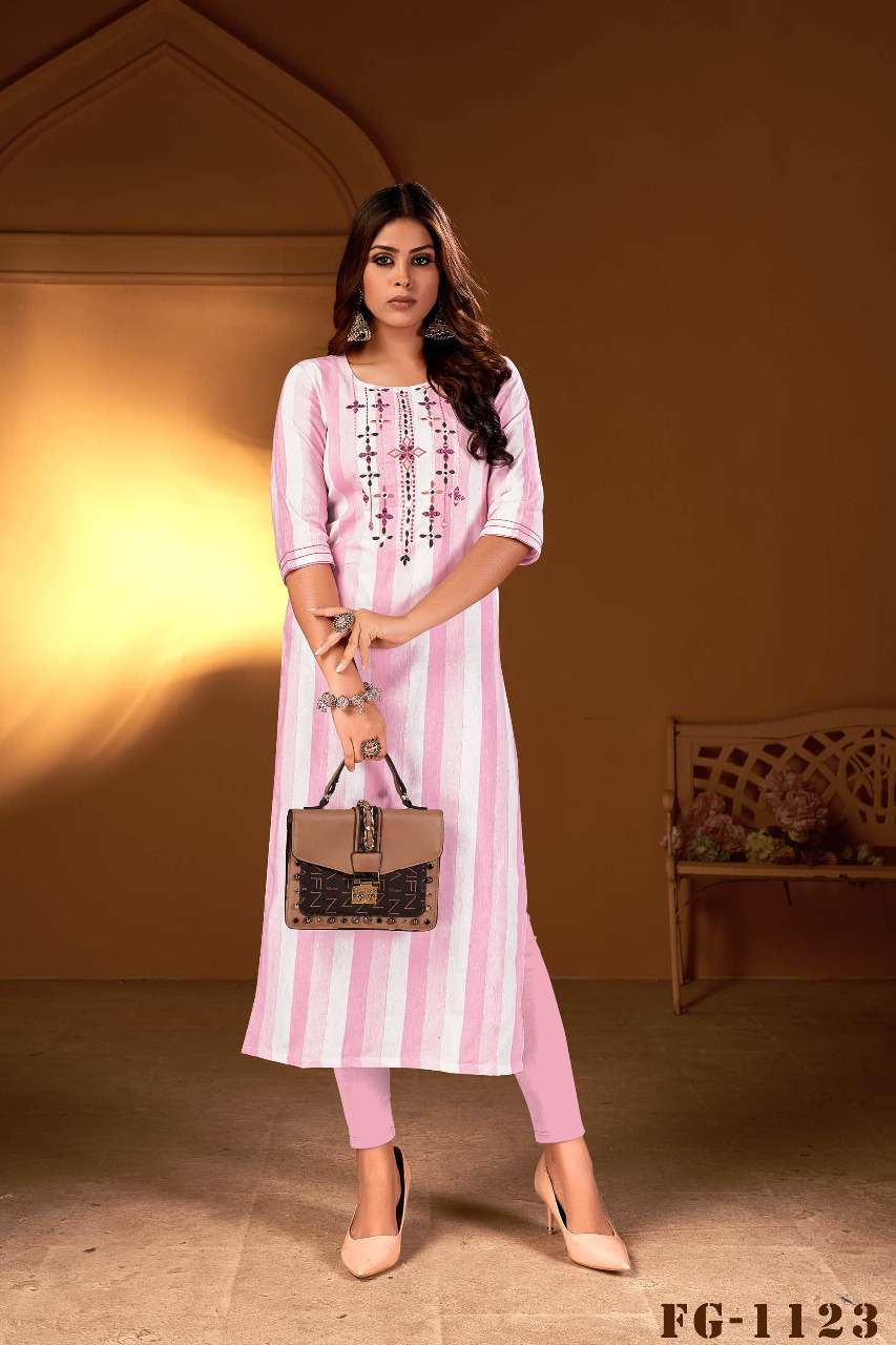 Fashion Galleria Present Juliette Vol-01 Pure Cotton Straight Kurtis Hand Embroidery Work On Wholesale
