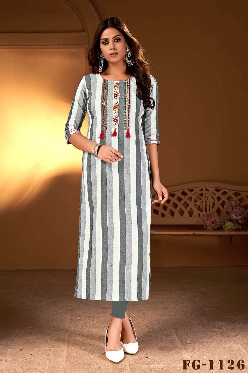 Fashion Galleria Present Juliette Vol-01 Pure Cotton Straight Kurtis Hand Embroidery Work On Wholesale
