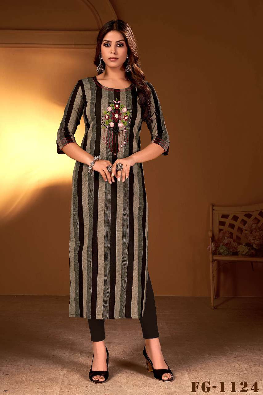 Fashion Galleria Present Juliette Vol-01 Pure Cotton Straight Kurtis Hand Embroidery Work On Wholesale