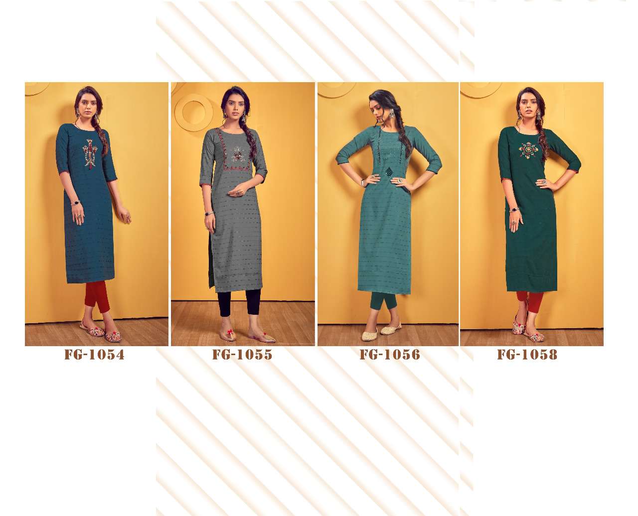 Fashion Galleria Present KALINDI Vol-01 Straight Kurtis Embroidery Work On Wholesale