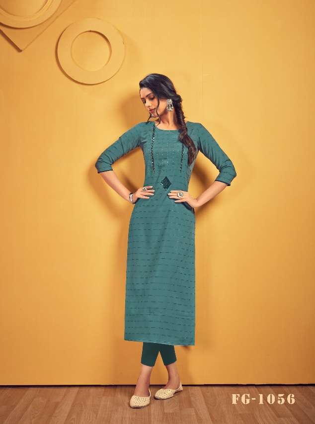 Fashion Galleria Present KALINDI Vol-01 Straight Kurtis Embroidery Work On Wholesale