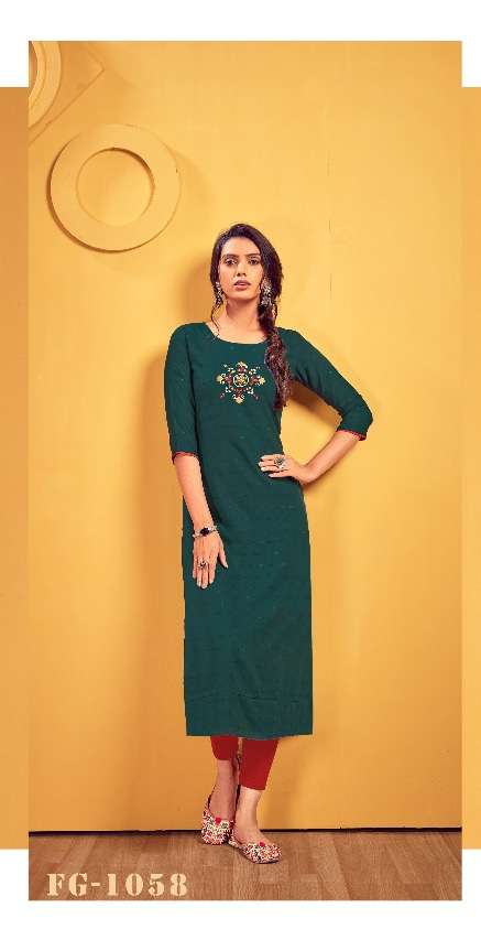 Fashion Galleria Present KALINDI Vol-01 Straight Kurtis Embroidery Work On Wholesale