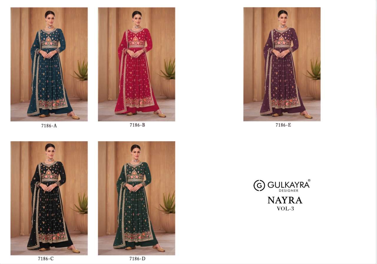 GULKAYRA DESIGNER NAYRA VOL.3 WEDDING COLLECTION  NAIRA CUT WITH DUPATTA ON WHOLESALE 