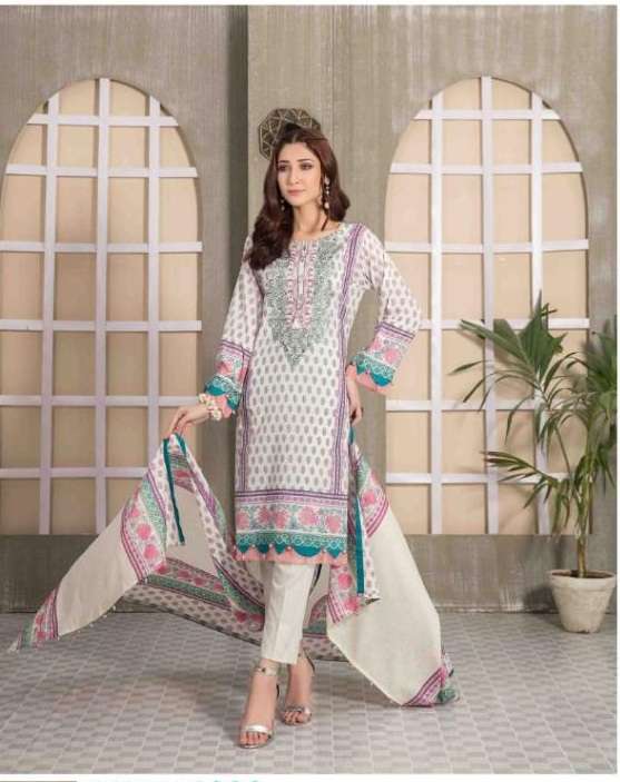  HALA Present Zafira VOL - 2 Heavy Lawn Cotton On Karachi Print On Wholesale