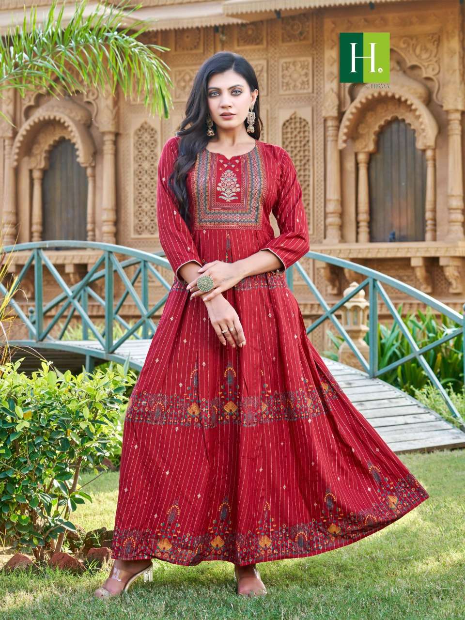  HIRWA Presents Its latest BACK NECK PATTERN STYLE Flare Kurti on  Wholesale