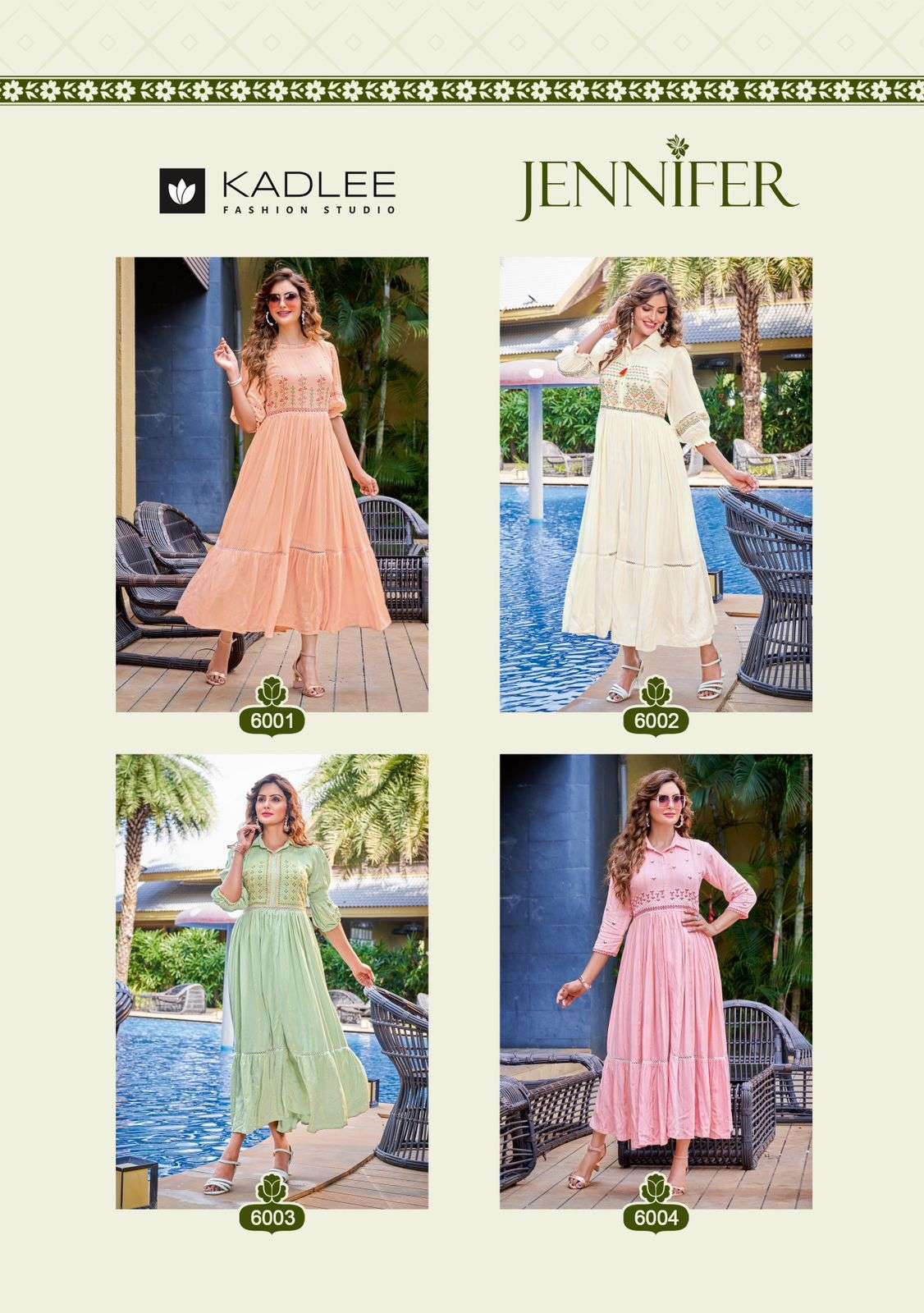 KADLEE PRESENT JENNIFER  STYLISH KURTI ON VISCOSE RAYON 