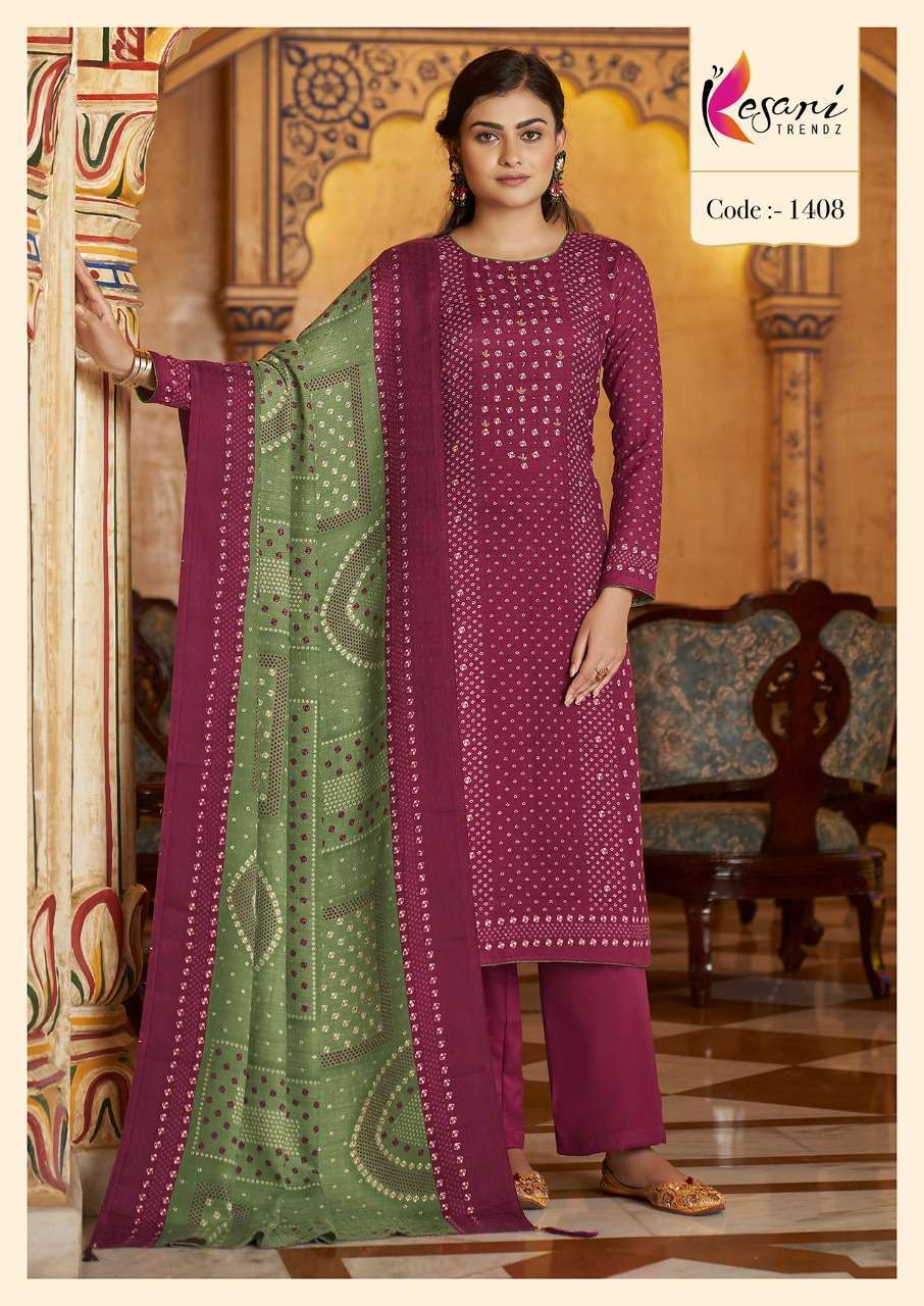 KESARI TRENDZ Launched Dooby Pashmina Print with Katha Work With  Shawl Dupata
