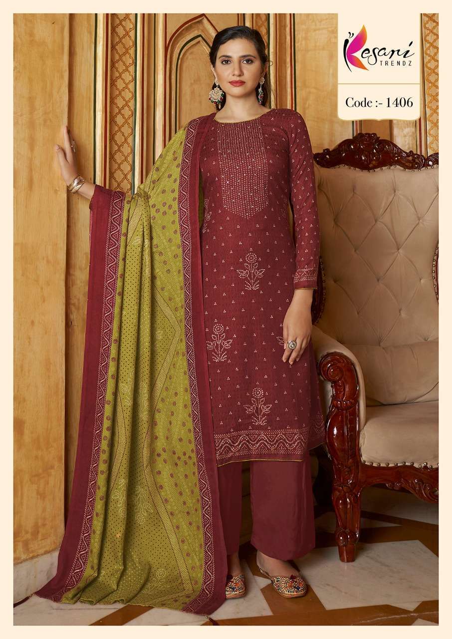 KESARI TRENDZ Launched Dooby Pashmina Print with Katha Work With  Shawl Dupata