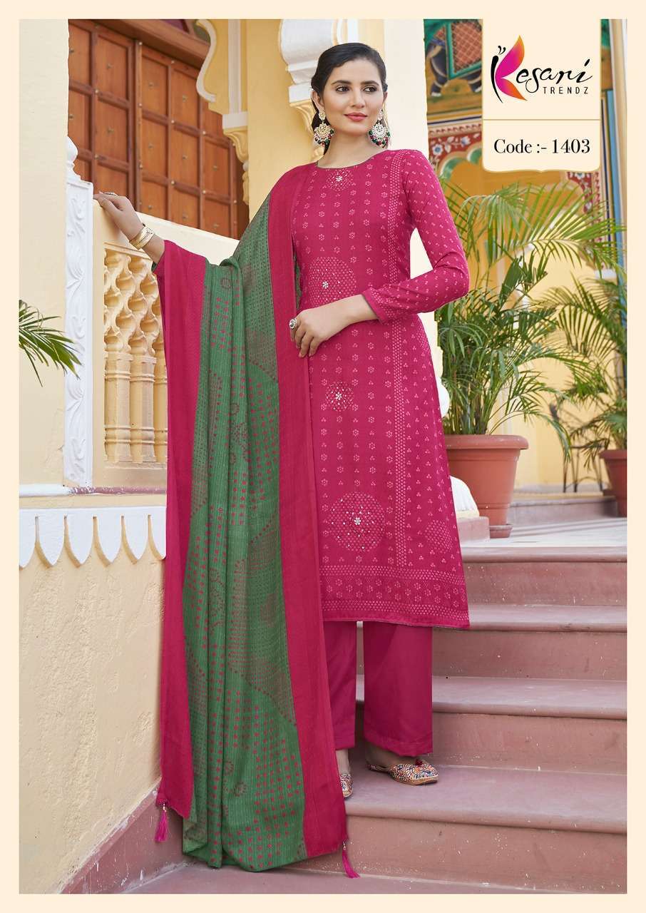 KESARI TRENDZ Launched Dooby Pashmina Print with Katha Work With  Shawl Dupata