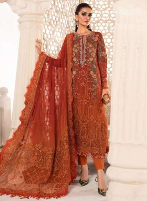 Mahnur Present VOL 9 Embroidery Designer Pakistani Suit Heavy Georgette On Wholesale