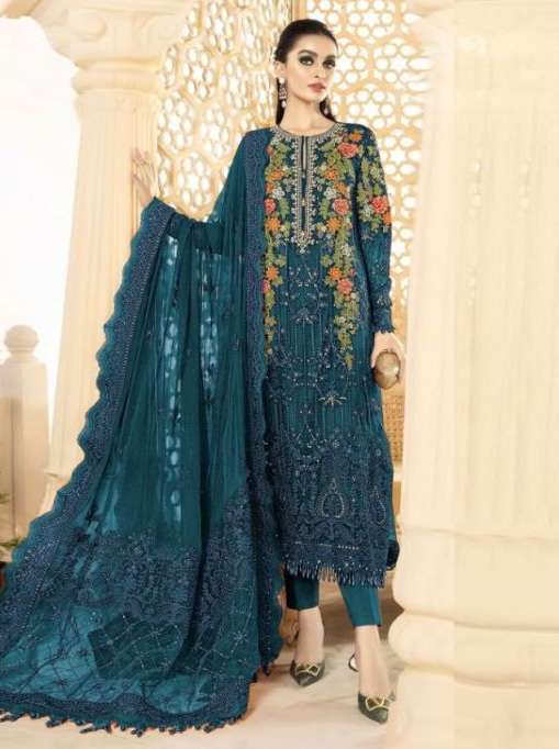 Mahnur Present VOL 9 Embroidery Designer Pakistani Suit Heavy Georgette On Wholesale