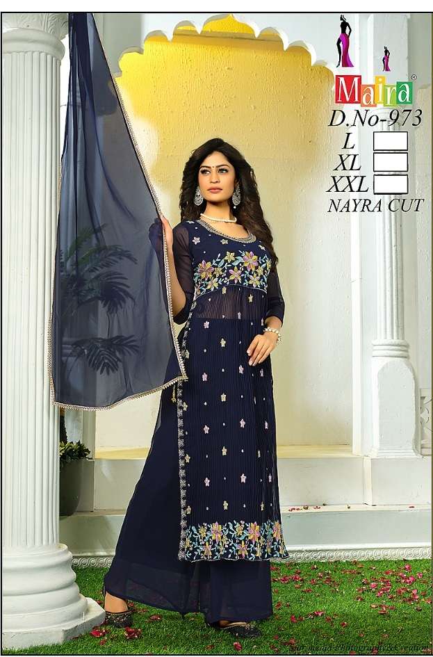 Buy Regal Collections Pakistani Style Designer Fancy Georgette Suit for  Women with Heavy Embroidery and Zari Work, Pure Chiffon Dupatta with Four  Side Lace, Santoon Bottom & Inner. at Amazon.in