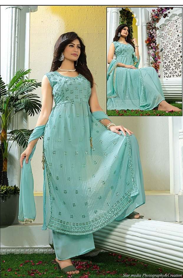 Georgette with fancy Printed One Side Cut Kurti collection at best rate