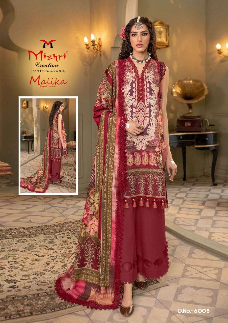 MISHRI PRESENT MALLIKA -6  IN HEAVY PURE COTTON KARACHI STYLE DESIGNER SALWAR SUIT