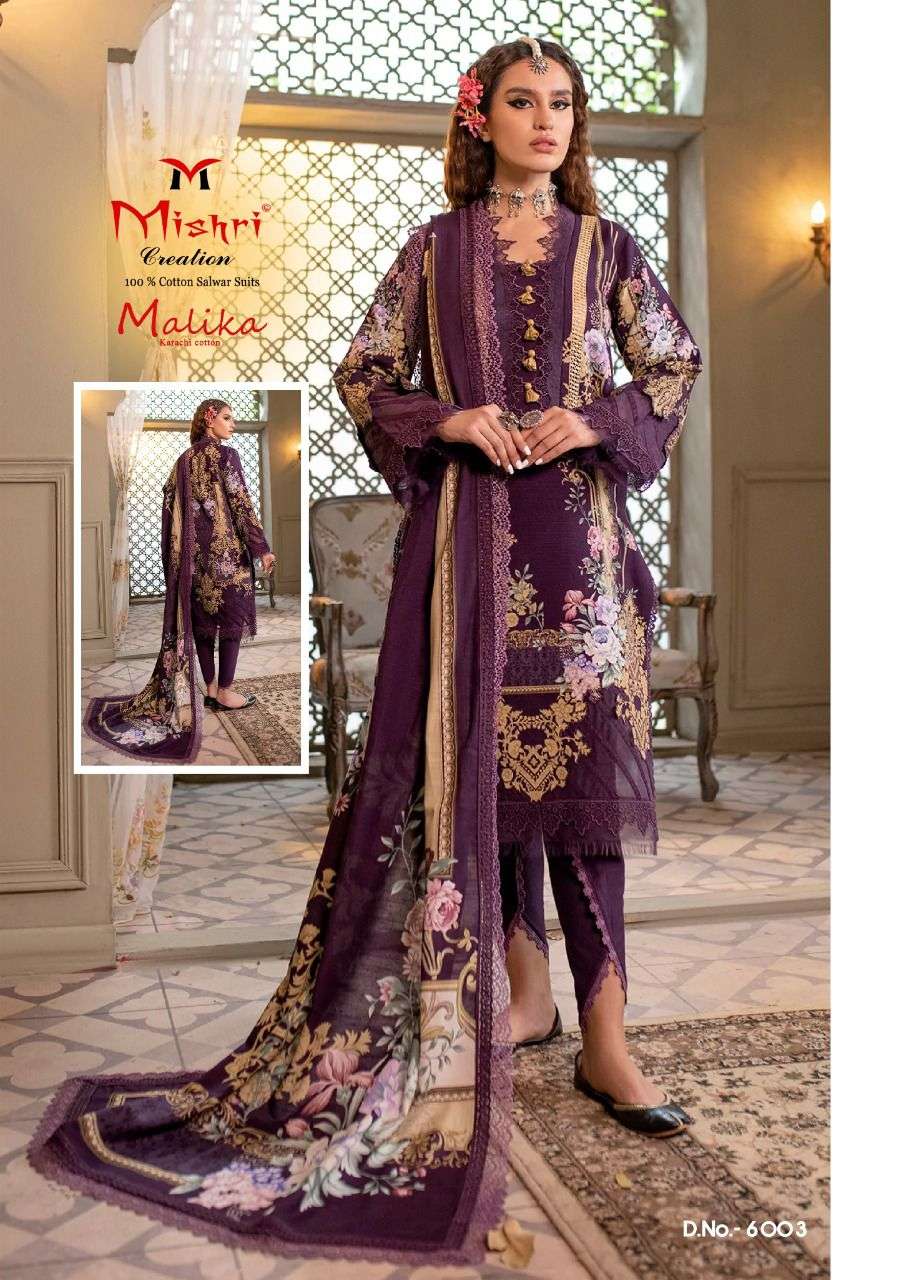 MISHRI PRESENT MALLIKA -6  IN HEAVY PURE COTTON KARACHI STYLE DESIGNER SALWAR SUIT