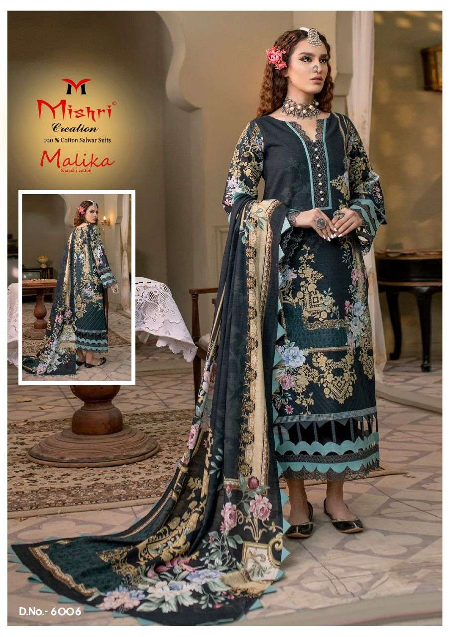 MISHRI PRESENT MALLIKA -6  IN HEAVY PURE COTTON KARACHI STYLE DESIGNER SALWAR SUIT