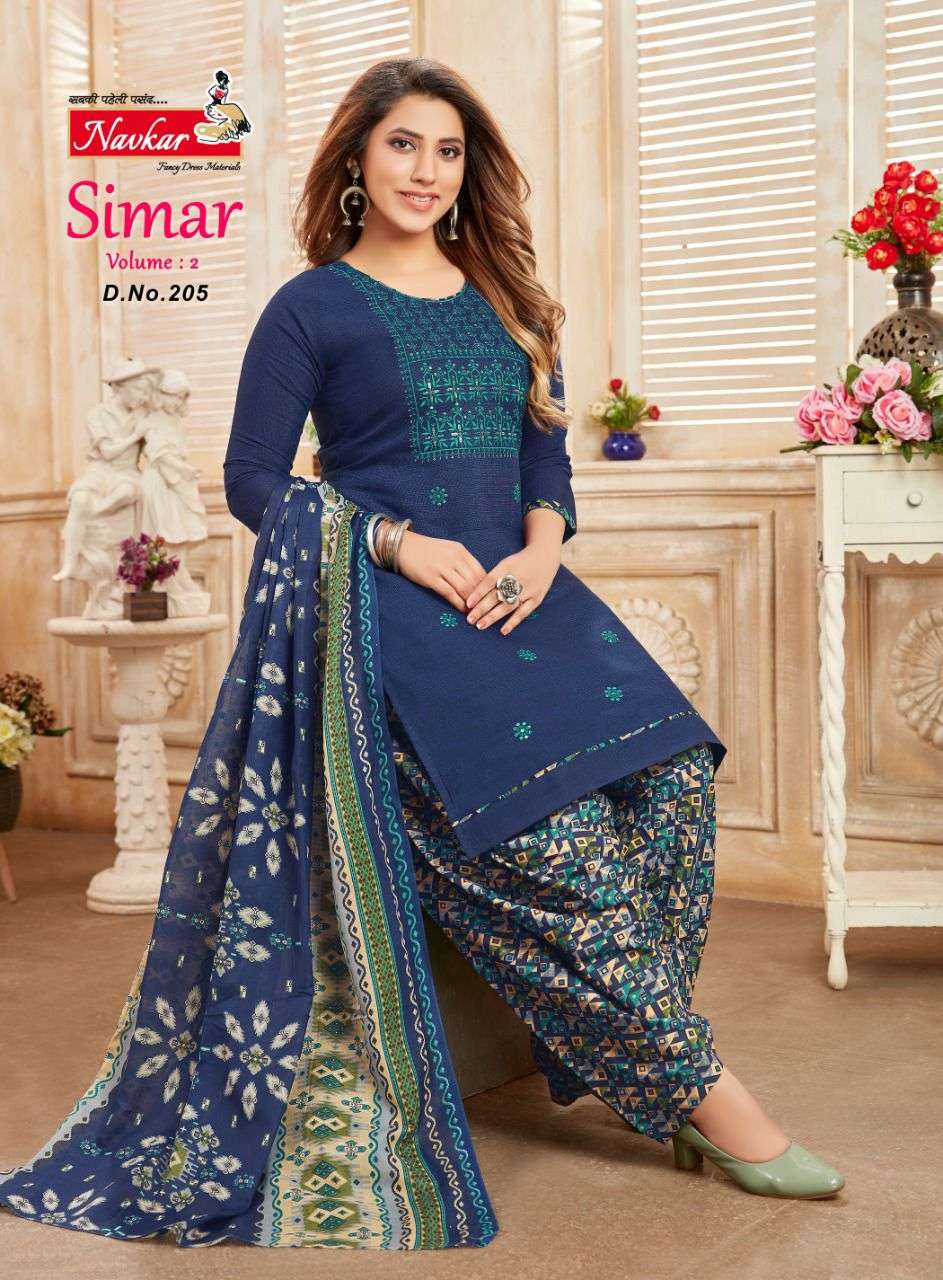 NAVKAR PRESENT SIMAR VOL- 2  READYMADE DESIGNER PATIALA ON EMBROIDERY WORK