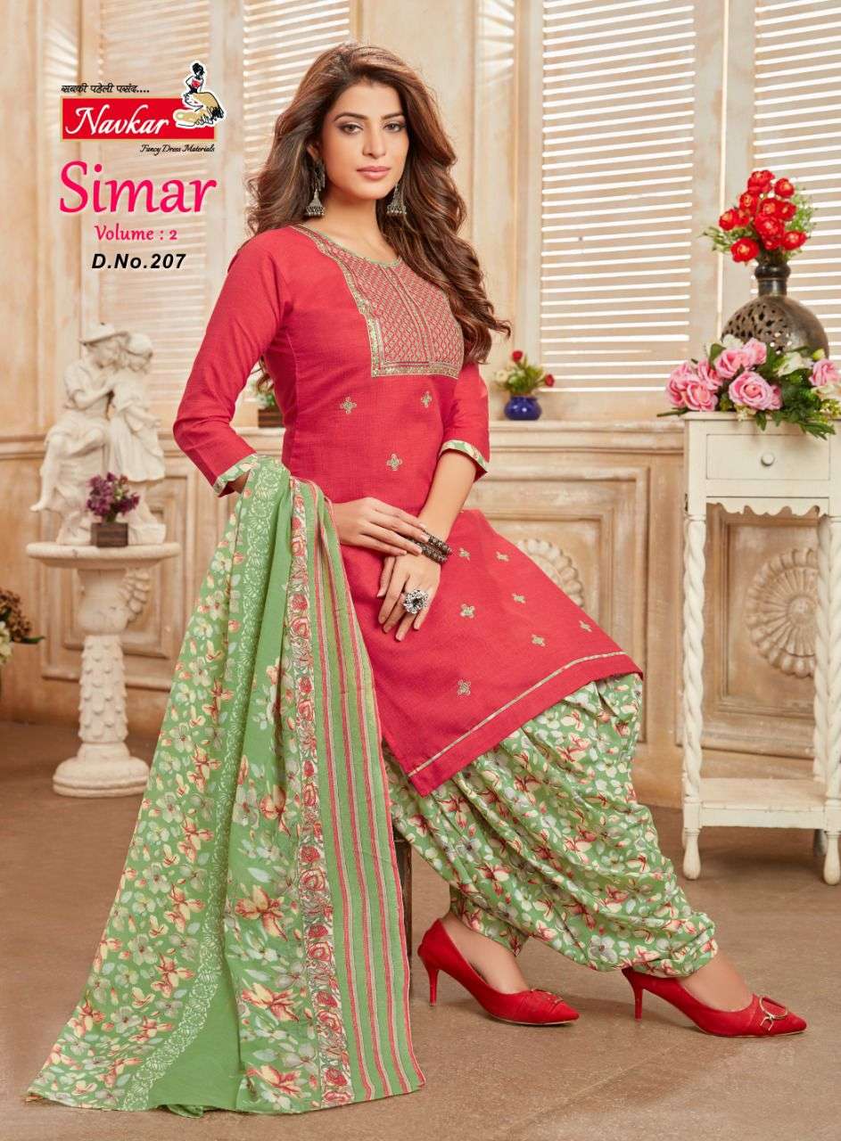 NAVKAR PRESENT SIMAR VOL- 2  READYMADE DESIGNER PATIALA ON EMBROIDERY WORK