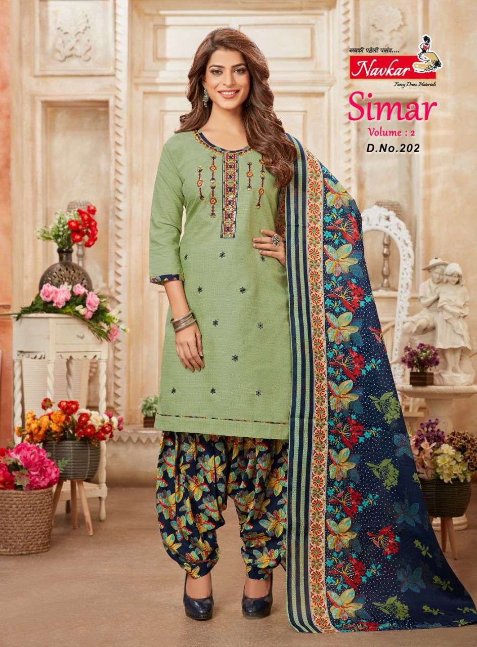 NAVKAR PRESENT SIMAR VOL- 2  READYMADE DESIGNER PATIALA ON EMBROIDERY WORK