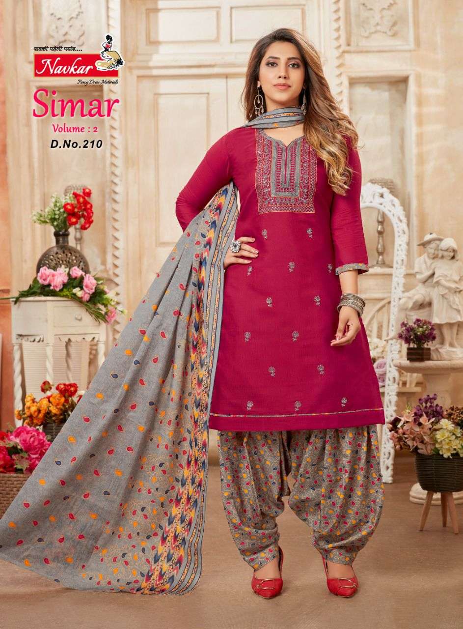 NAVKAR PRESENT SIMAR VOL- 2  READYMADE DESIGNER PATIALA ON EMBROIDERY WORK