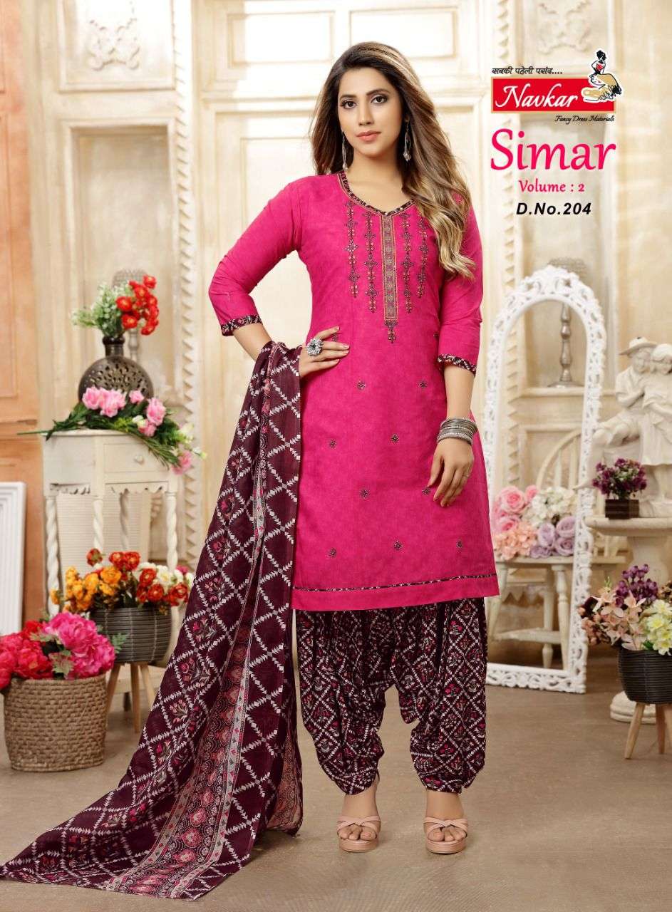NAVKAR PRESENT SIMAR VOL- 2  READYMADE DESIGNER PATIALA ON EMBROIDERY WORK