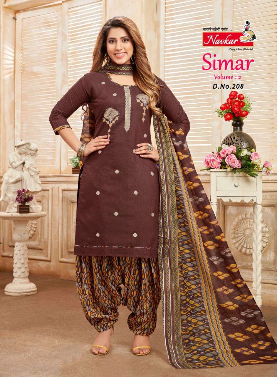 NAVKAR PRESENT SIMAR VOL- 2  READYMADE DESIGNER PATIALA ON EMBROIDERY WORK