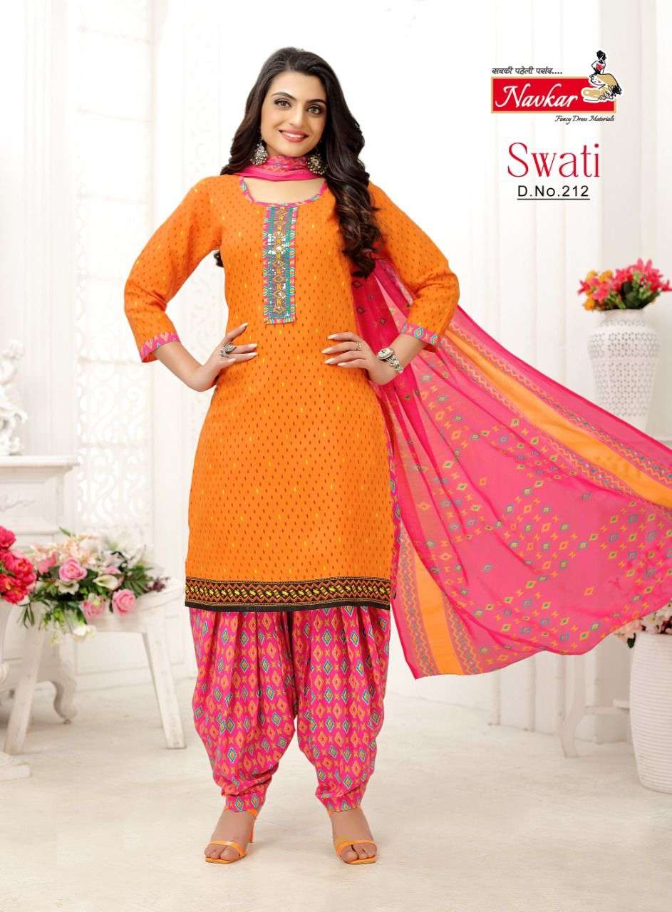 Navkar Present Swati VOL2 Neck Embroidery Work Sikvans Work Patiyala With Duptta On Wholesale
