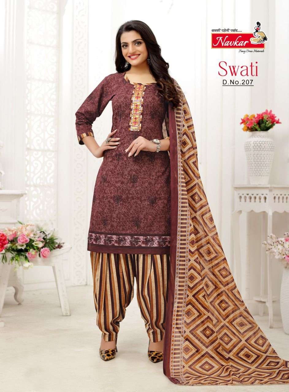 Navkar Present Swati VOL2 Neck Embroidery Work Sikvans Work Patiyala With Duptta On Wholesale