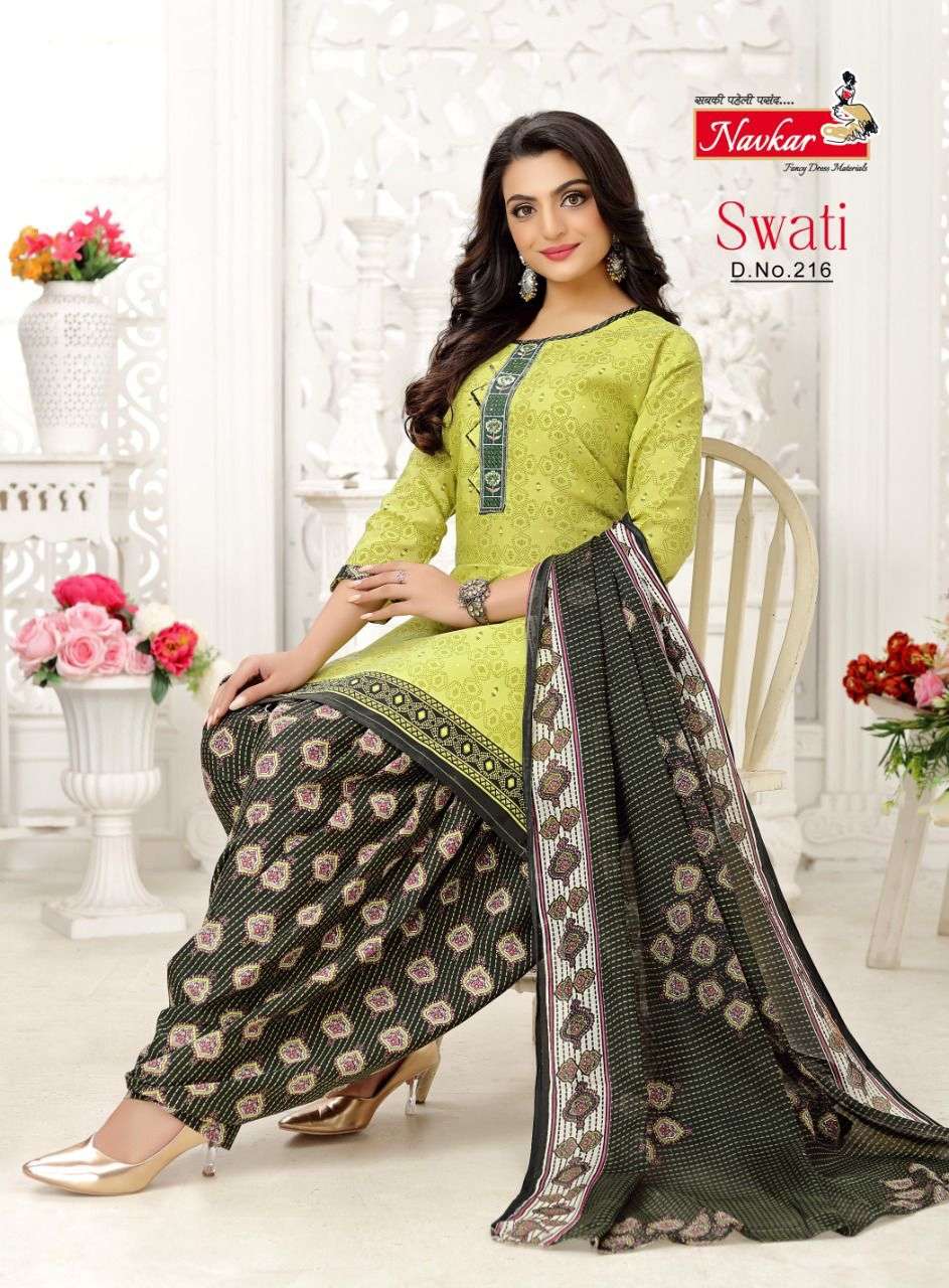 Navkar Present Swati VOL2 Neck Embroidery Work Sikvans Work Patiyala With Duptta On Wholesale