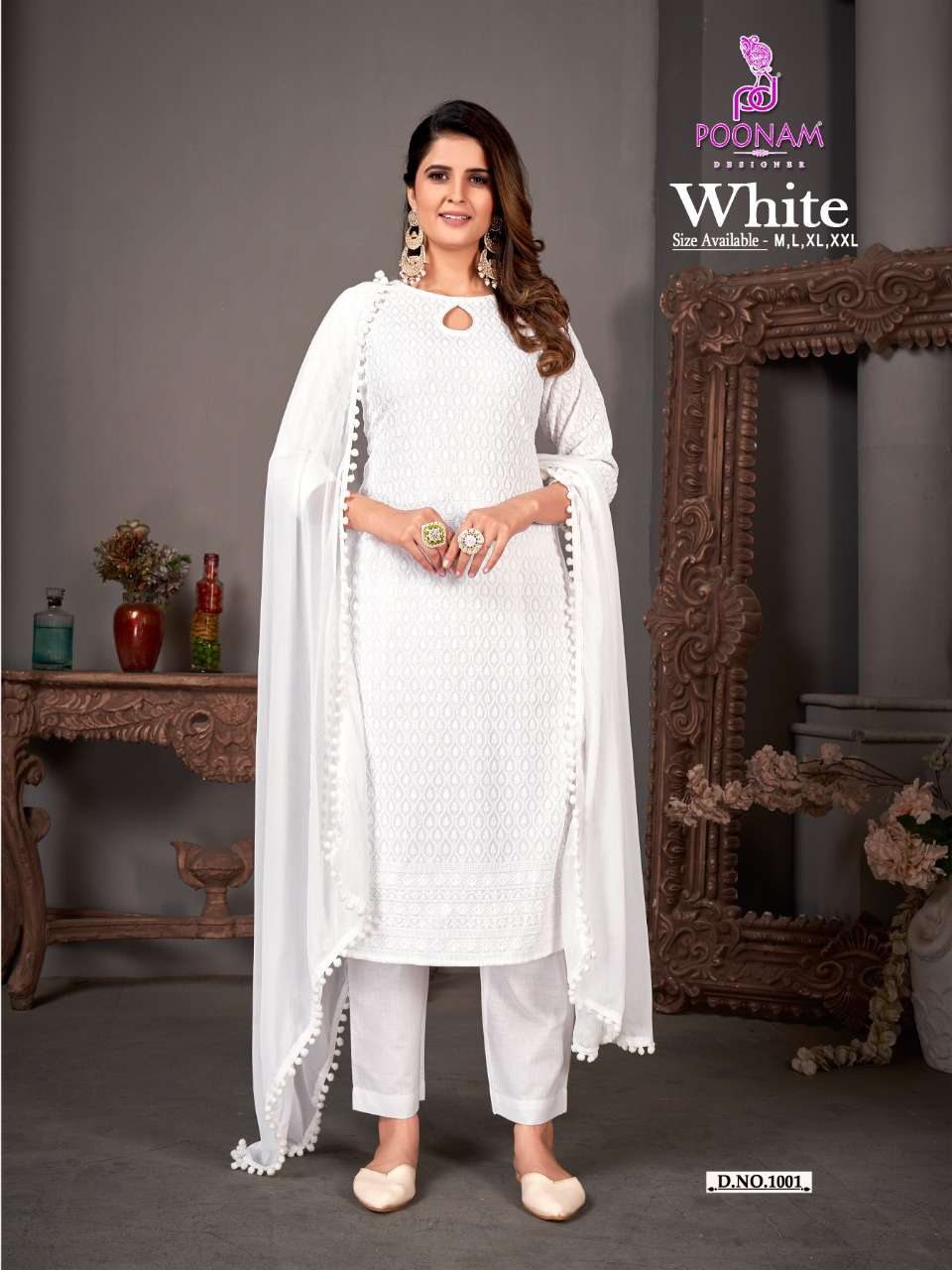 Party look full flair tassels kurti with Pant and dupatta  Royskart