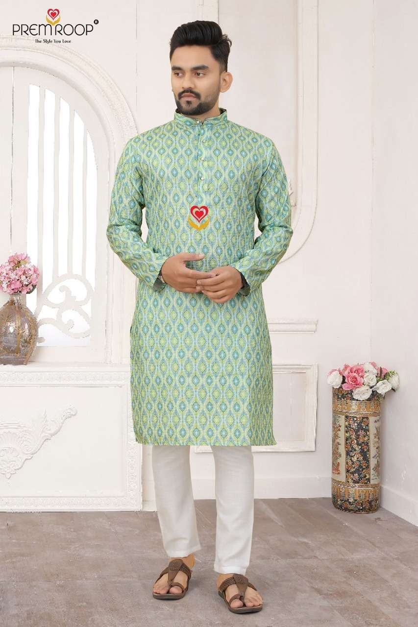 Prem Roop Croceck Printed Mens Kurta wholesale price Available Only Wholesale Catalog