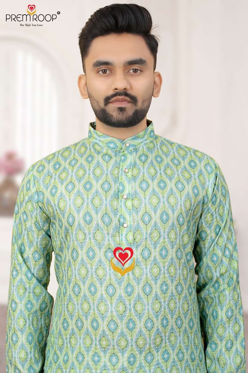 Prem Roop Croceck Printed Mens Kurta wholesale price Available Only Wholesale Catalog