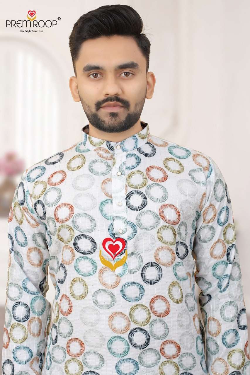 Prem Roop Croceck Printed Mens Kurta wholesale price Available Only Wholesale Catalog
