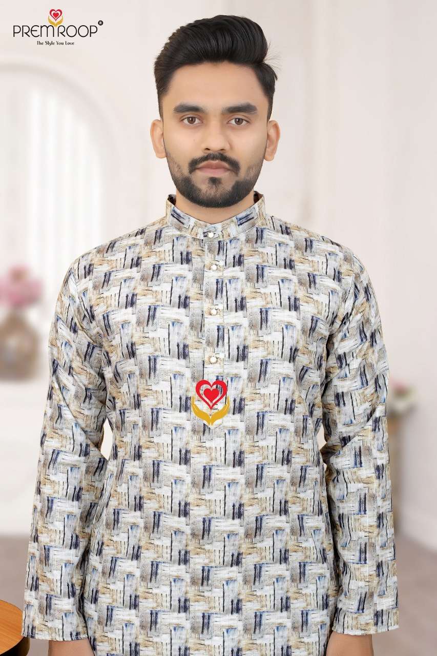 Prem Roop Croceck Printed Mens Kurta wholesale price Available Only Wholesale Catalog