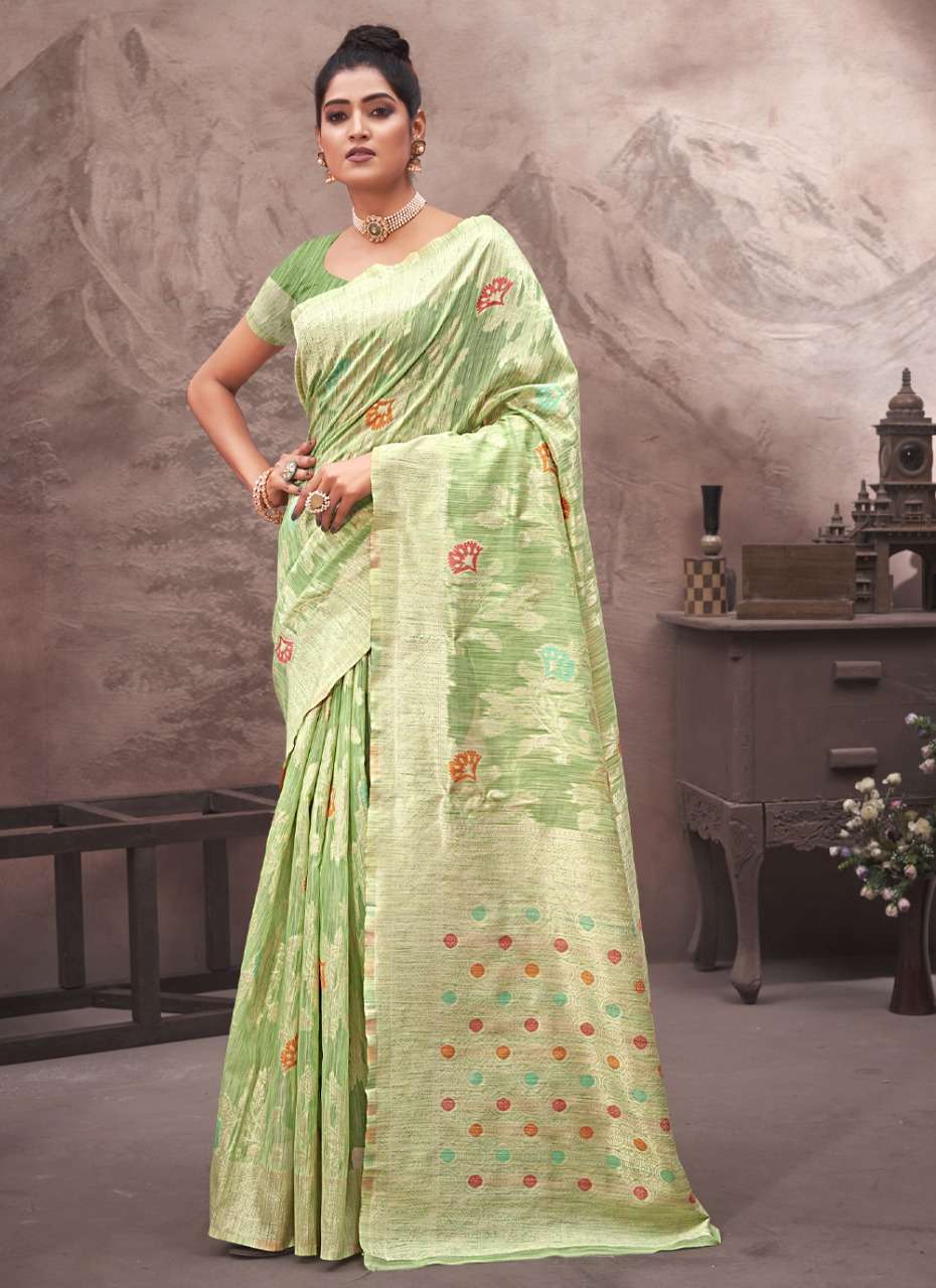 Sangam Present Exclusively Cotton Silk Saree ON Rich Pallu Wooven Work 