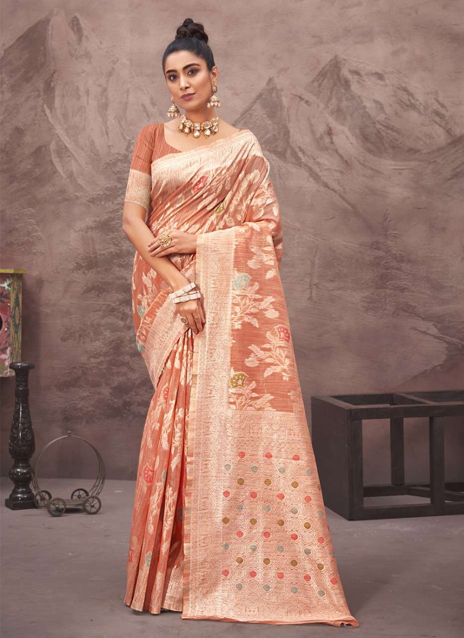 Sangam Present Exclusively Cotton Silk Saree ON Rich Pallu Wooven Work 
