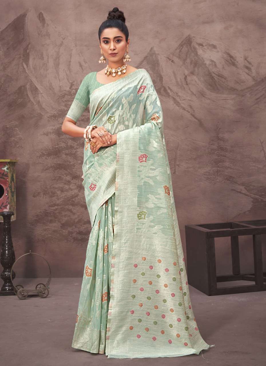 Sangam Present Exclusively Cotton Silk Saree ON Rich Pallu Wooven Work 