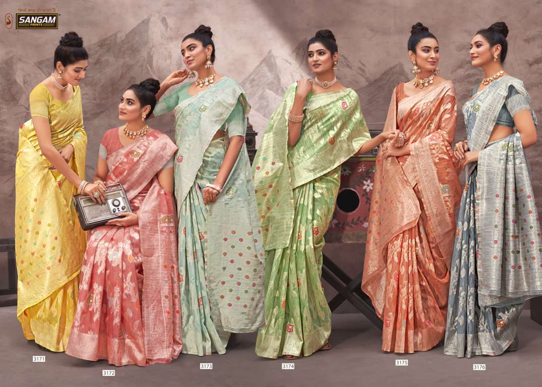 Sangam Present Exclusively Cotton Silk Saree ON Rich Pallu Wooven Work 
