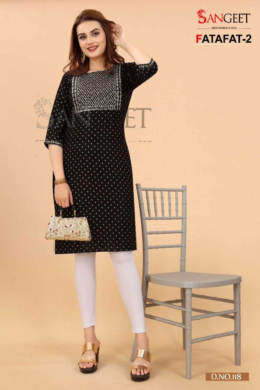 Sangeet Brand Launched Fatafat-2 Casual Kurtis Provide by Wholesale Catalog
