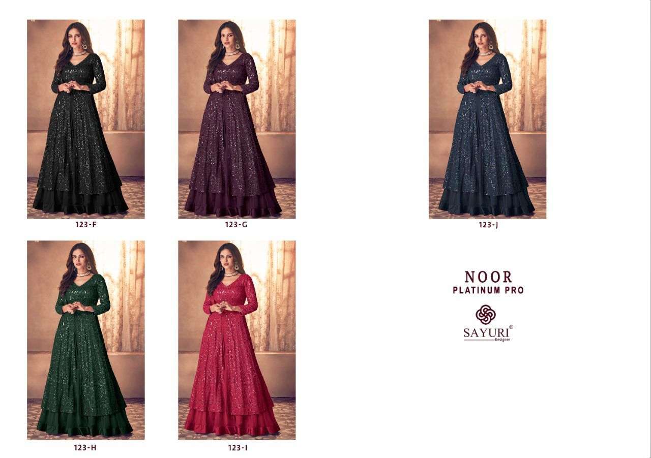 Sayuri Noor Platinum By Sayuri - 02 Present Georgette Fancy Dresses On Wholesale