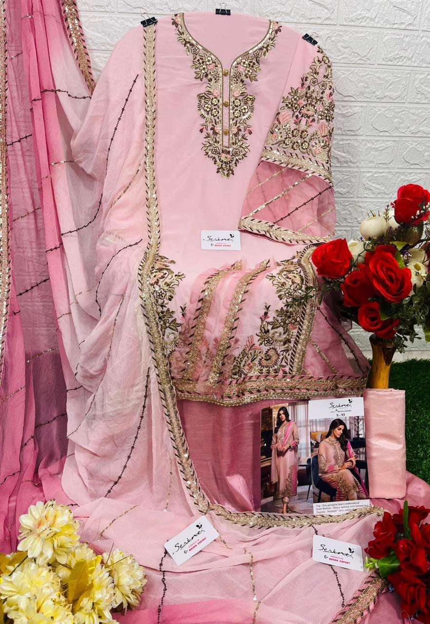 SERINE PRESENT FOX GEORGETTE STYLISH HEAVY EMBROIDERY WORK ON WHOLESALE 