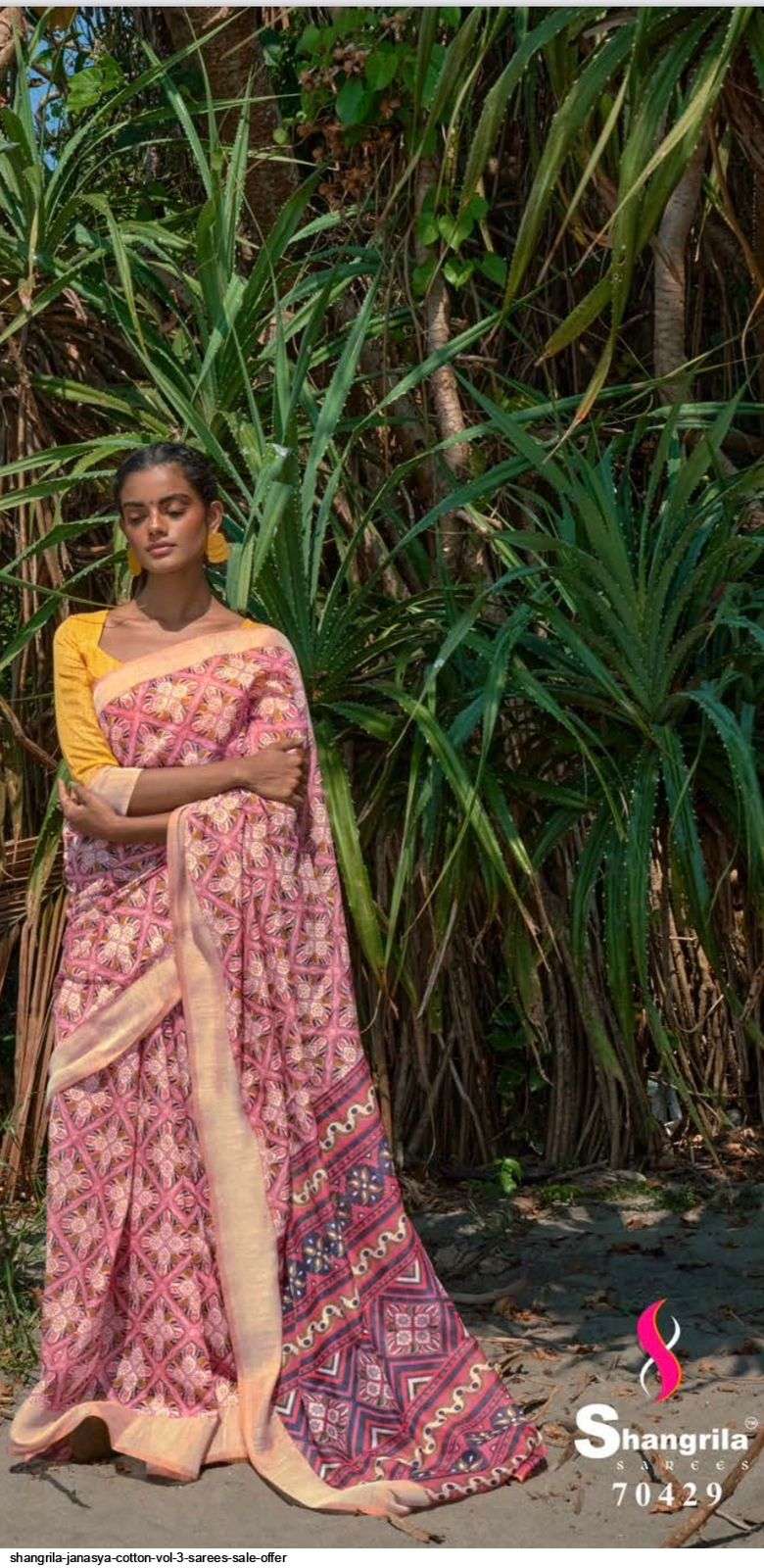 Shangrila Present Fancy Pure Cotton silk Printed Saree With Heavy zari broad Border and blouse On Wholesale