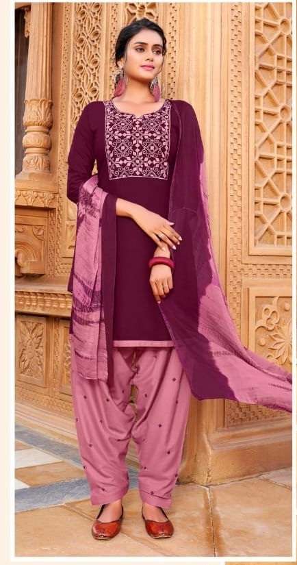 SHILPI Presenting Lehariya Style 3 Piece Set Kurti  With  Work Patiyala Salwar  & Shibori Dupatta...