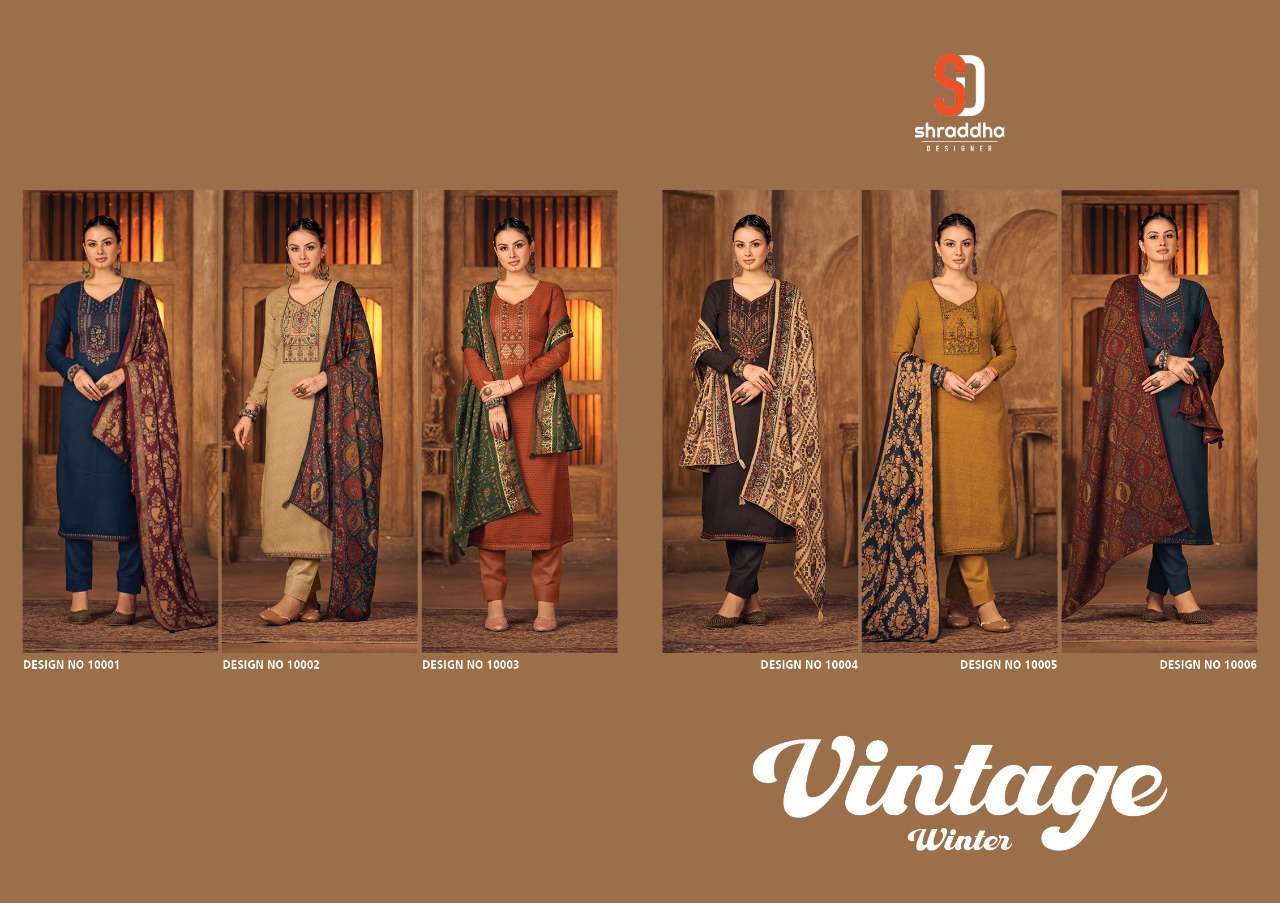 Shraddha Designer Present Vintage Winter On Pashmina With Stall Duppatta Printed With Tussal