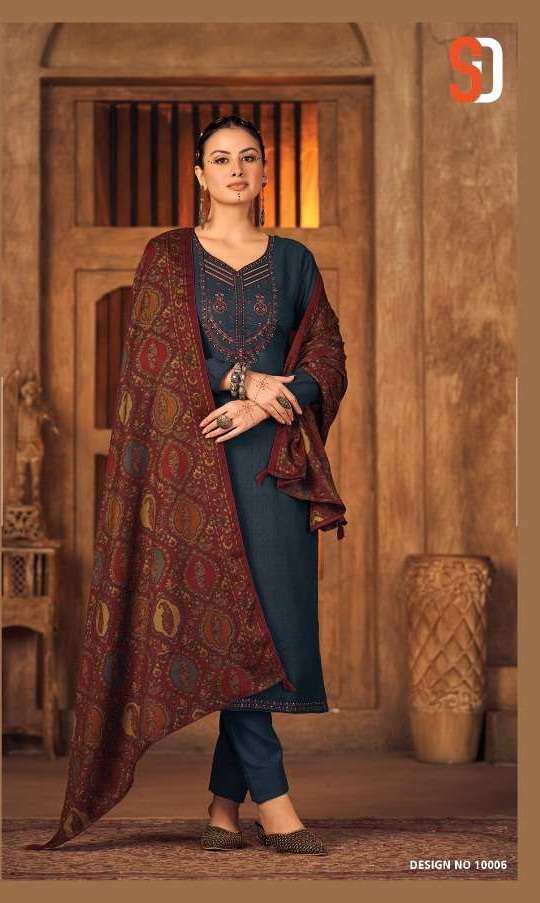 Shraddha Designer Present Vintage Winter On Pashmina With Stall Duppatta Printed With Tussal