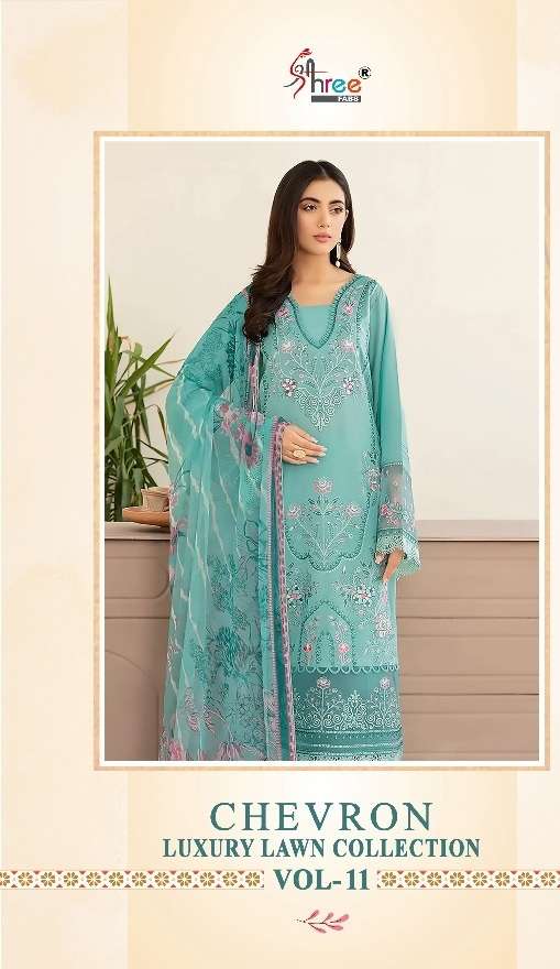 Shree Present Chevron Luxury Vol 11 Pakistani suits Lawn Cotton Suit Collection On Wholesale