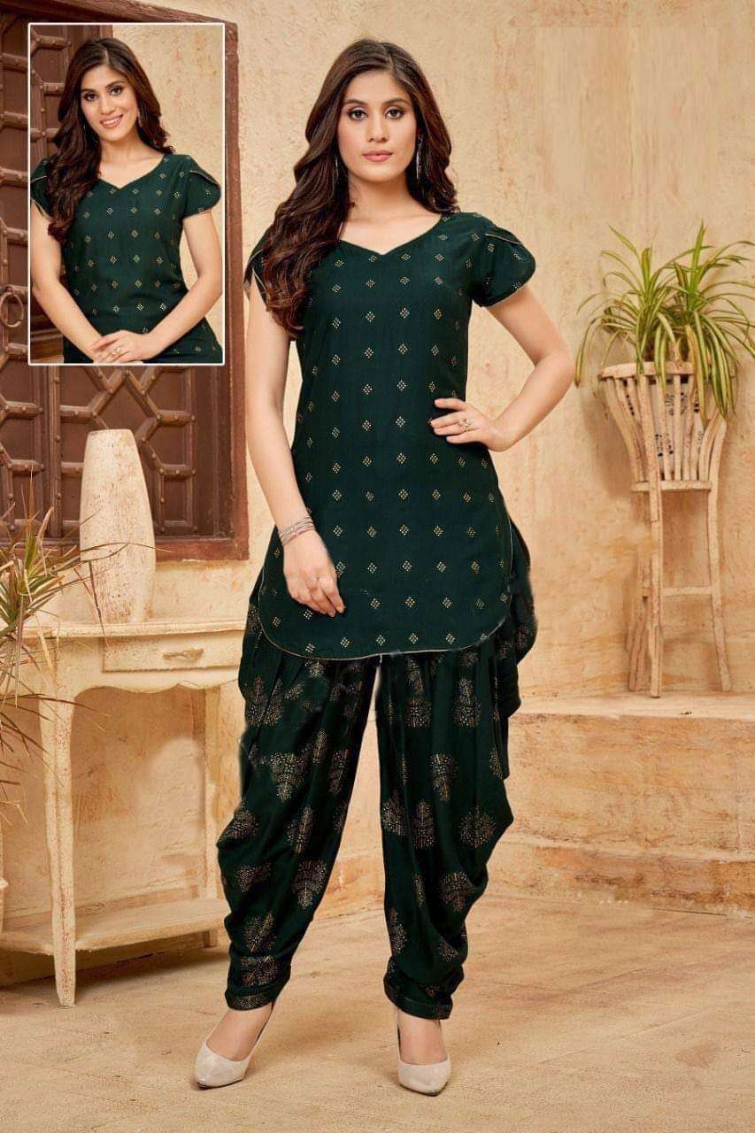 Looking For Latest Thread Work Embroidered Soft Silk Dark Green Eid Patiala  Suit LSTV111430