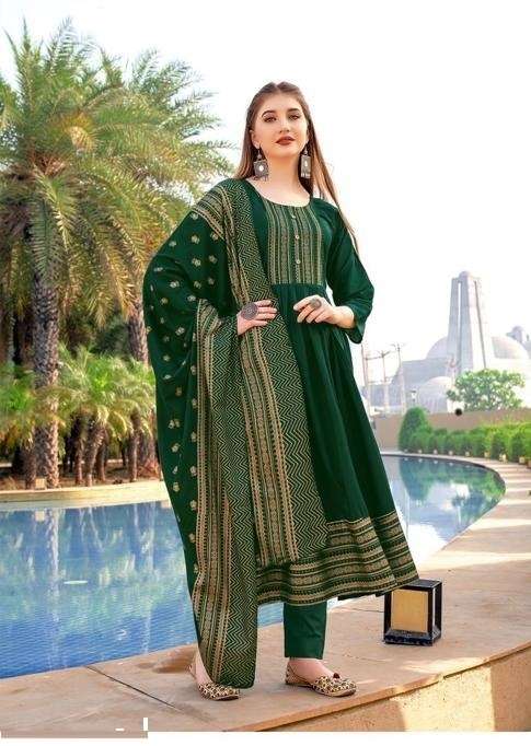  Present Long Anarkali Kurti With Dupatta Collection On Wholesale